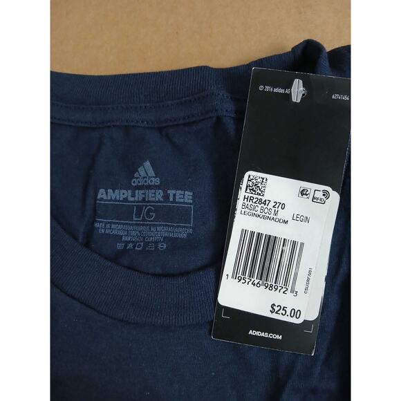 NWT adidas Men's Amplifier Tee, Navy Blue, Size L - Picture 2 of 3
